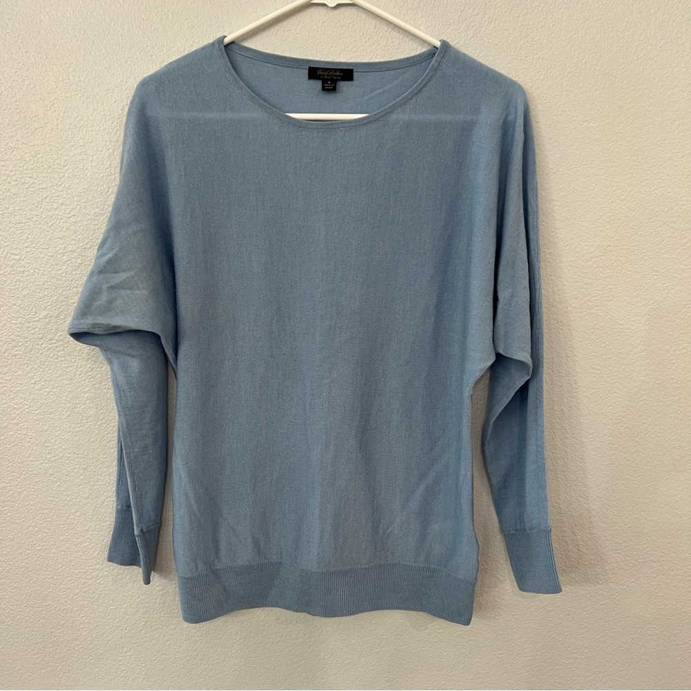 NWOT. Saxxon Wool Dolman Sleeve Boat Neck Sweater. Light Blue. Small